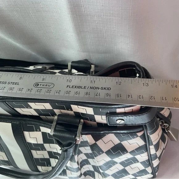 L.A.M.B. Black and White Checkered Satchel - Picture 14 of 16
